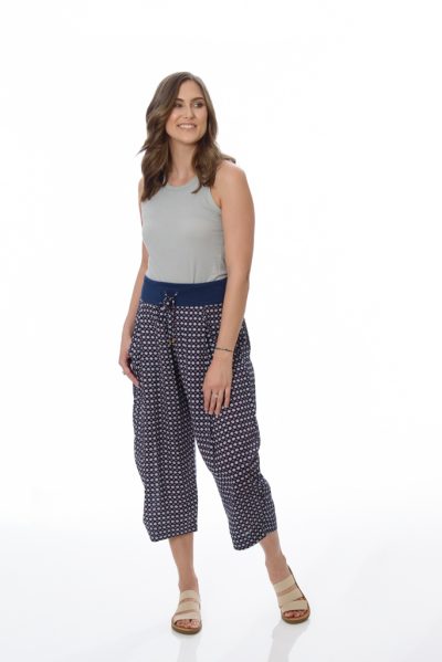Yoga Pants - Navy Mosaic