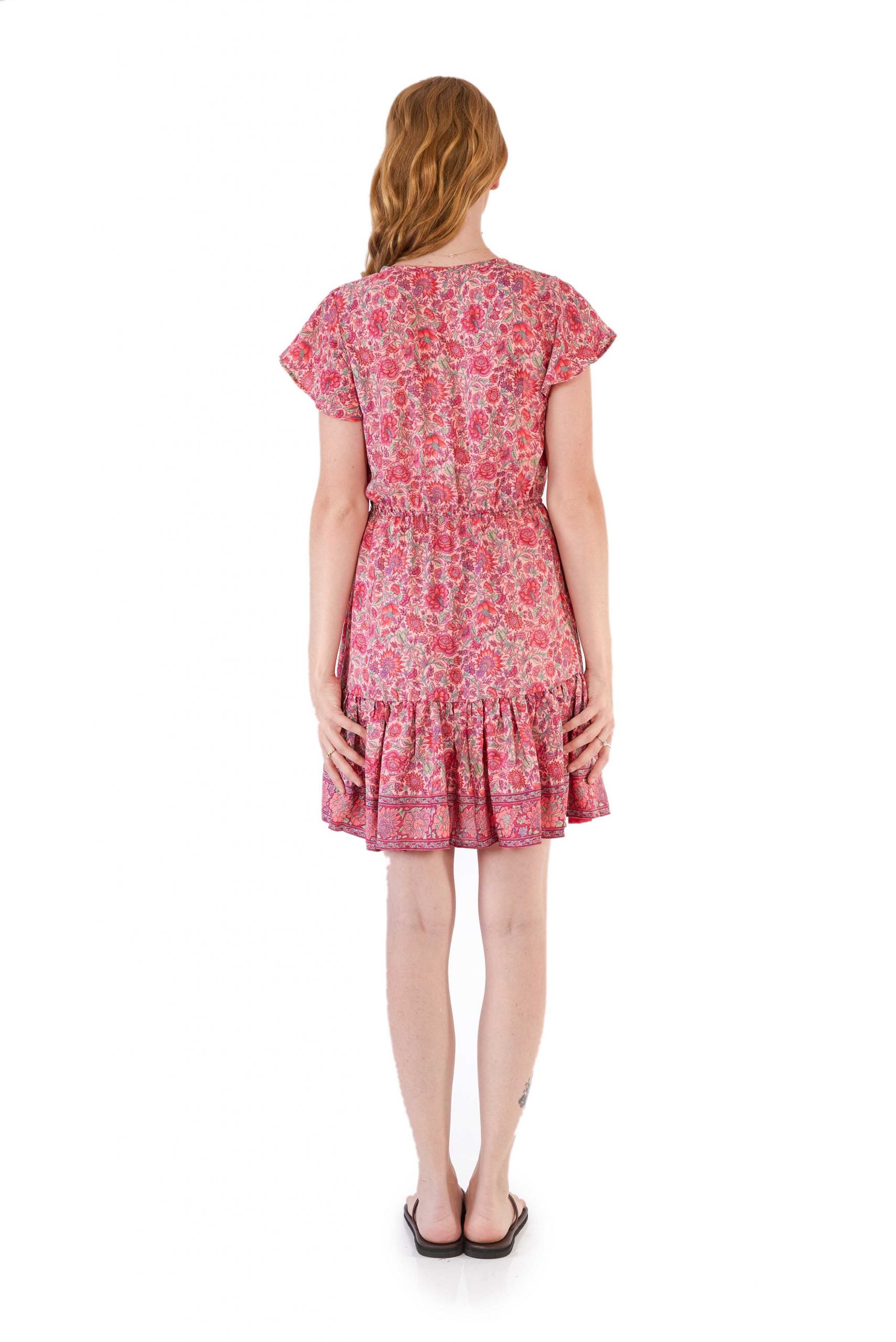 womens Laure Dress - Pink Bouquet back