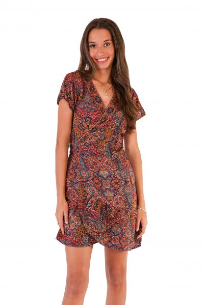 womens Chica Dress - Red Gold close