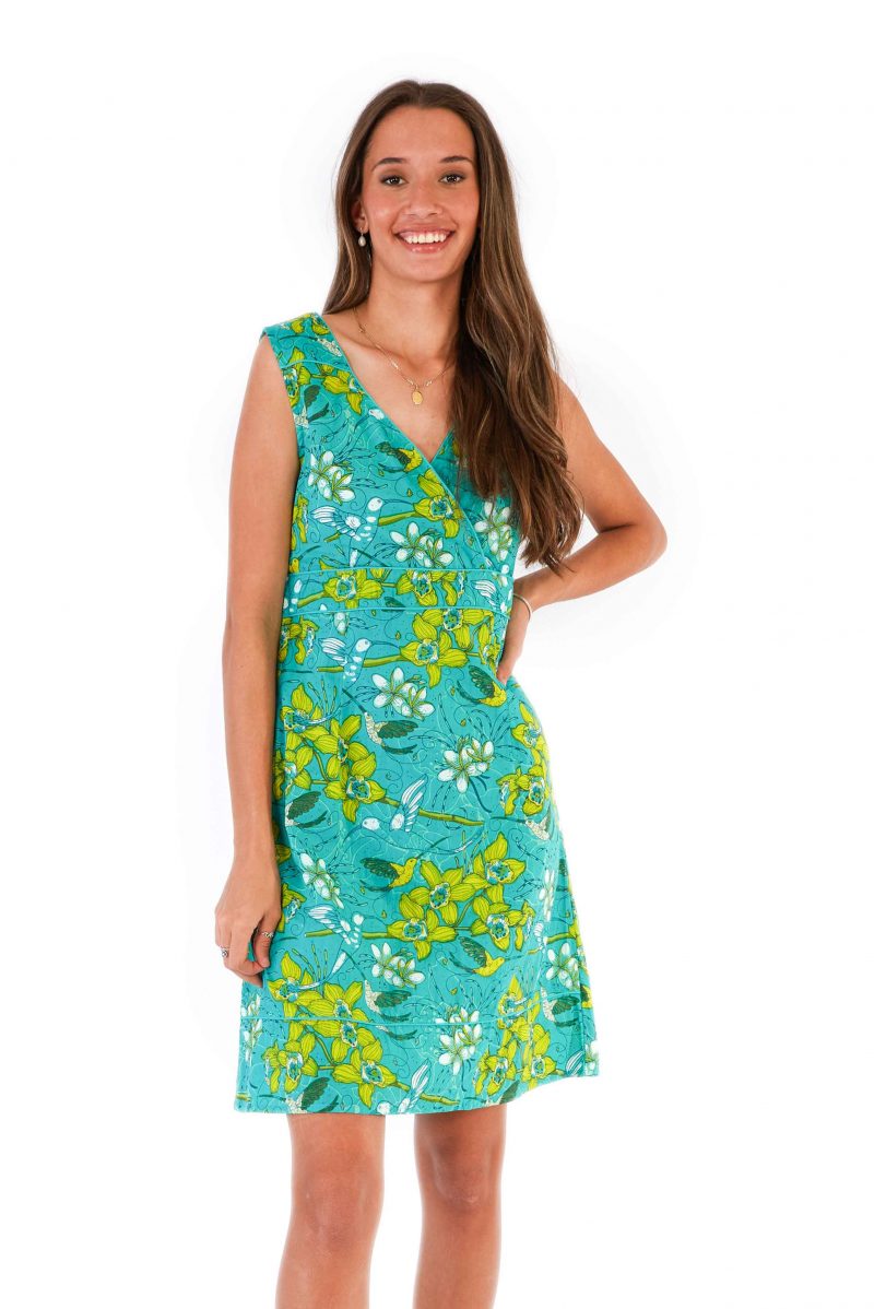 womens Charly Dress - Morning Bloom Green