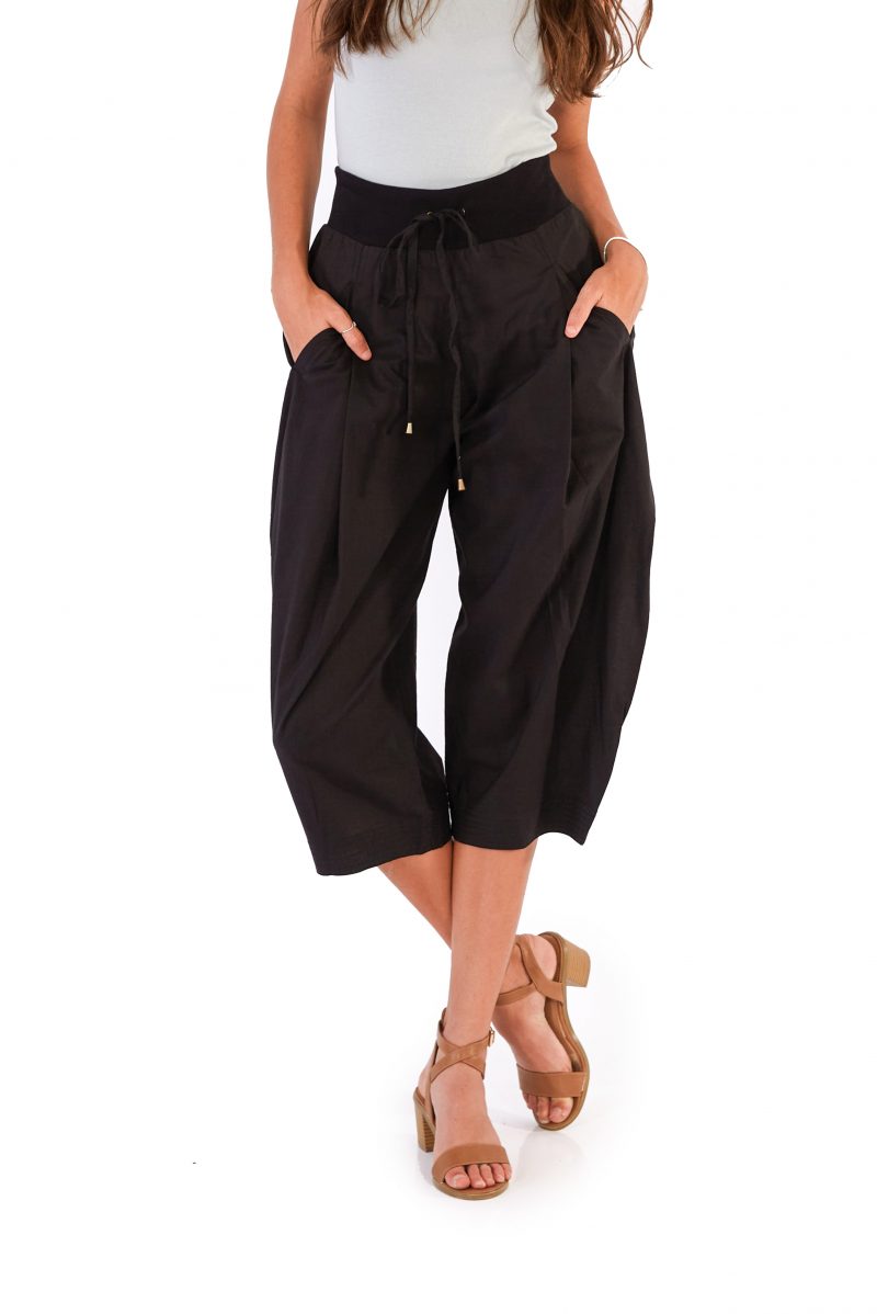 womens Yoga Pants - Black front close