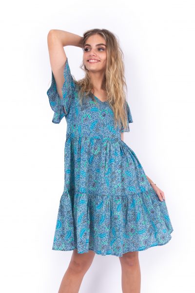 Ava Dress - Bali Ocean Blue