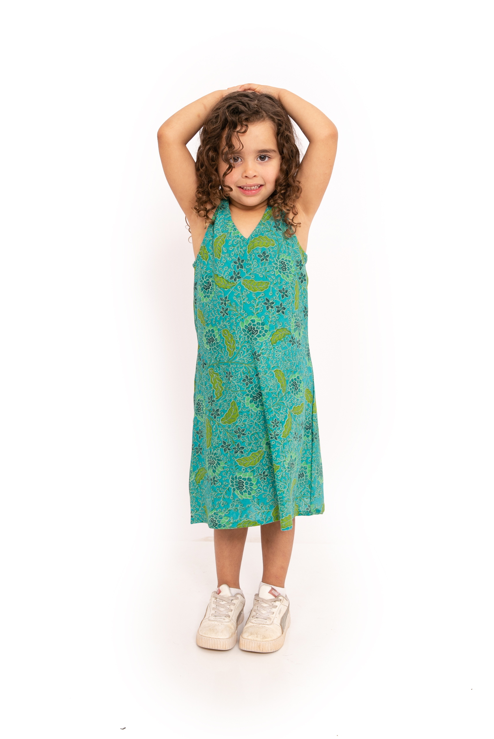 Kid's Panelop Dress - Bali Blue - OM Designs