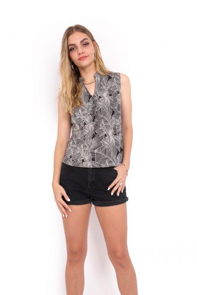 Zoe Top - Black Leaf