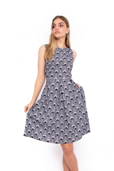 Anjali Dress - Navy Deco