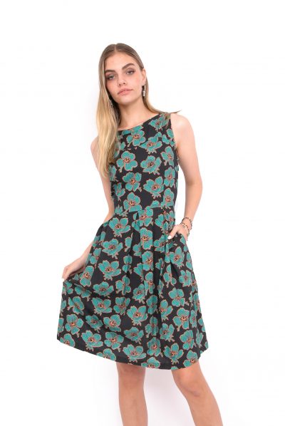 Anjali Dress - Hibiscus Black