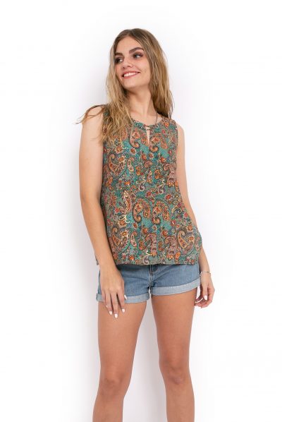 Tip Top - Teal Paisley Gold