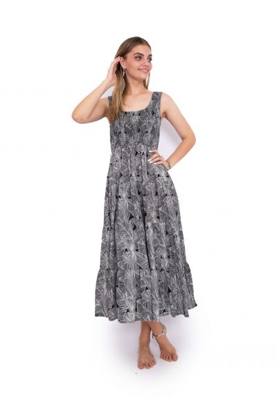 Puri Dress - Black Leaf