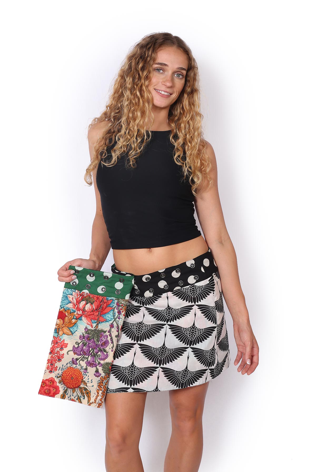 Liti Reversible Skirt - BROLGA SILHOUETTE / MIMI SAN BIRD - Image 3