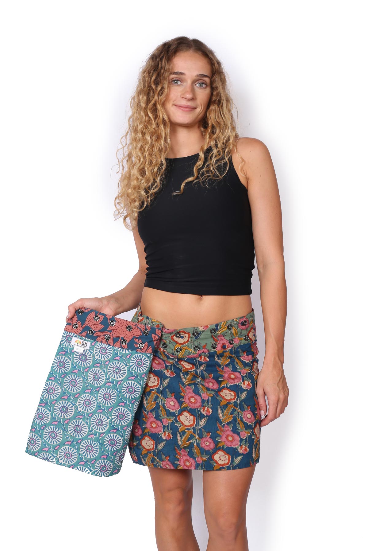 Liti Reversible Skirt - SPRING FLOWERS / PINWHEEL BLUE - Image 3