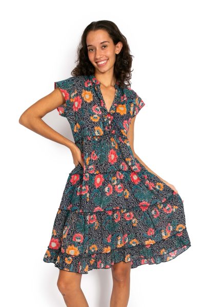 Amore Dress - Navy Tropics