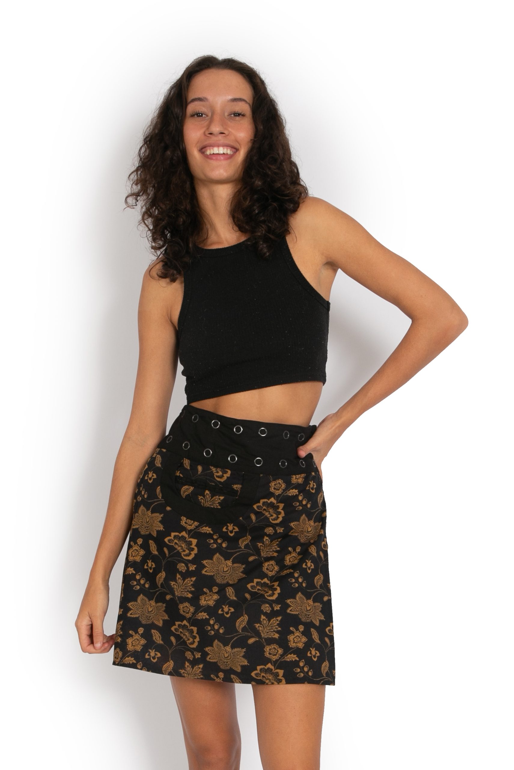 New Energy Reversible Skirt Short - Navy Tropics / Indo Black - Image 4