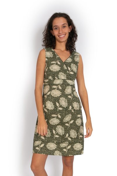 Charly Dress - Khaki Flower