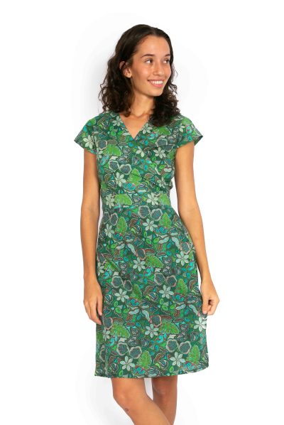 Rose Wrap Dress - Jungle Green