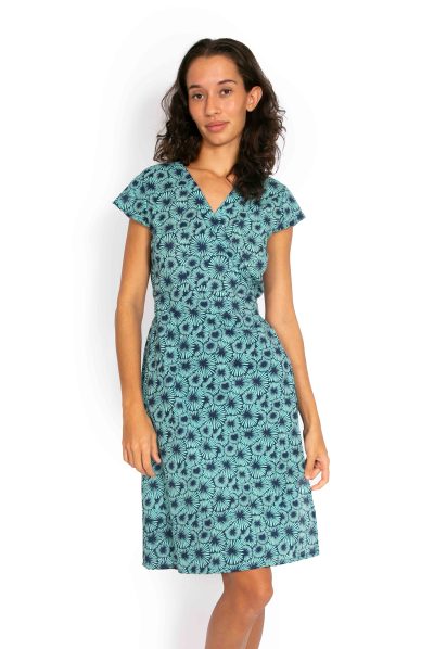 Rose Wrap Dress - Blue Stardust