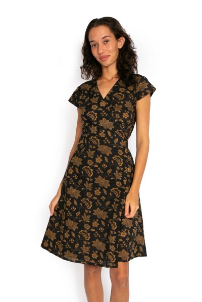 Rose Wrap Dress - Indo Black
