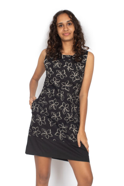 Millie Dress - FRANGIPANI BLACK