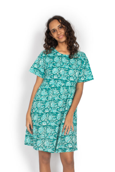 Tully Dress - TURQUOISE BLOOMS