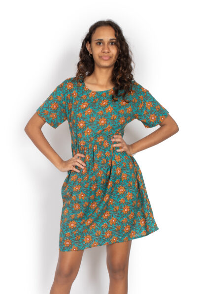 Tully Dress - TURQUOISE VINES