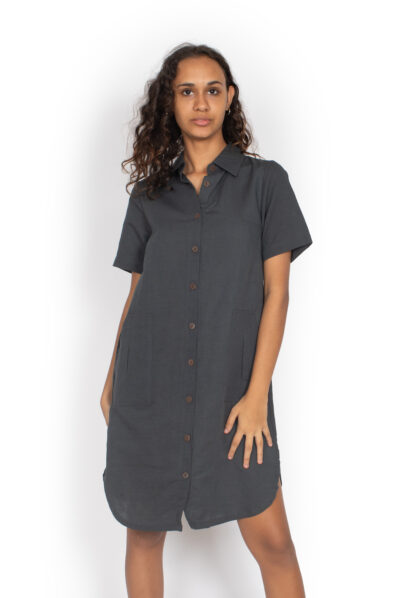 Om Shirt Dress - MIDNIGHT GREY