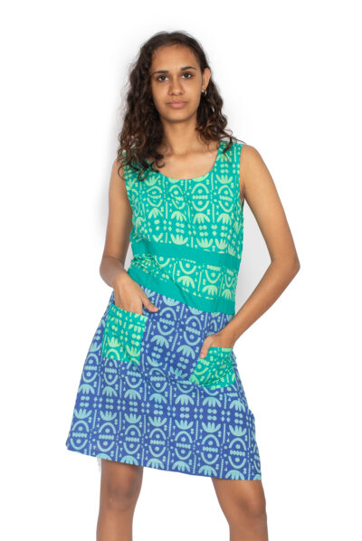 Barbie Dress - TRIBAL GREEN / TRIBAL BLUE