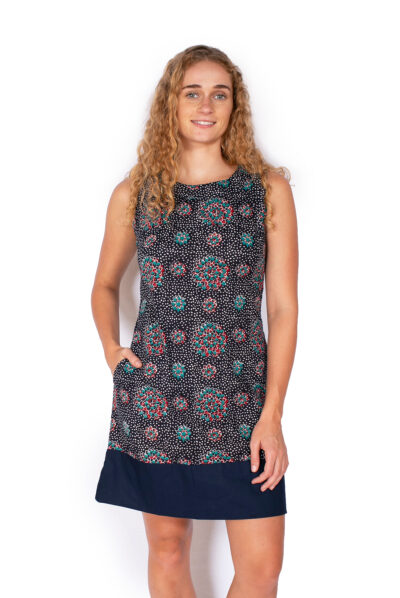 Millie Dress - NAVY DOTS