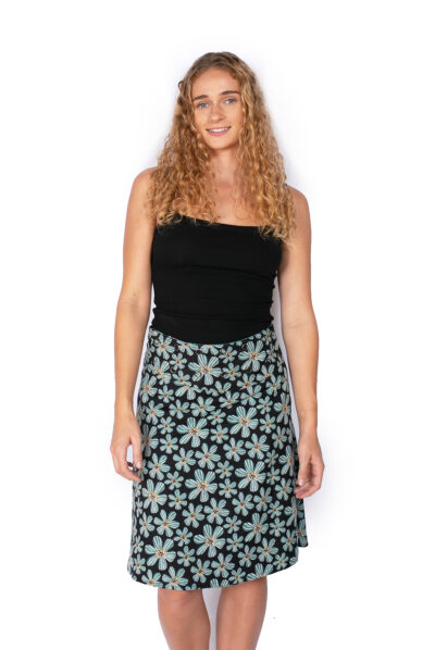 Chameleon Reversible Skirt - DAISY BLACK / DAISY MARINE