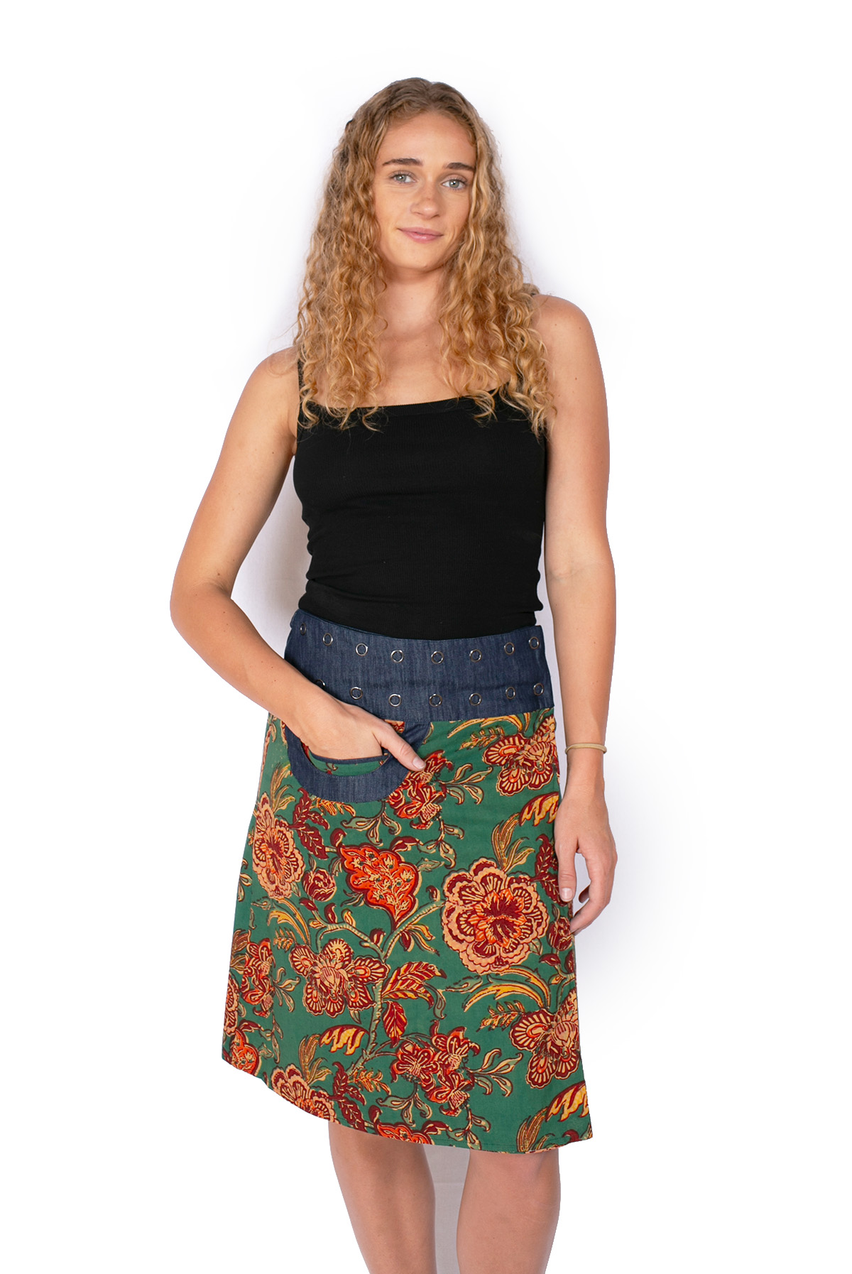 New Energy Reversible Skirt Long - FOREST DREAMS / NIGHT BOUQUET