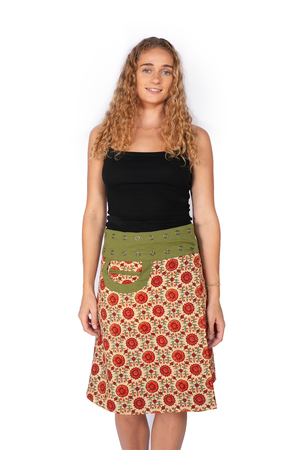 New Energy Reversible Skirt Long - MIDNIGHT GARDEN / RUSTIC VINES - Image 3