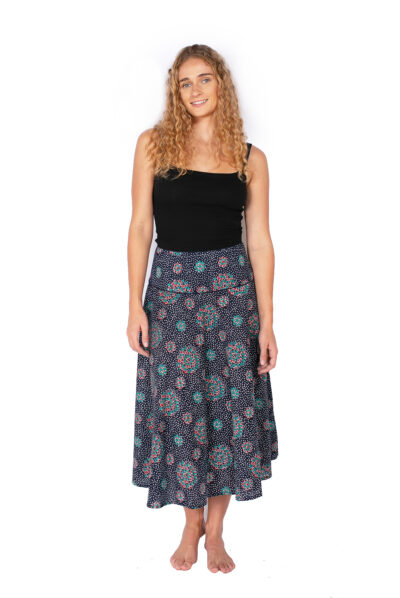 Shalu Skirt - NAVY DOTS