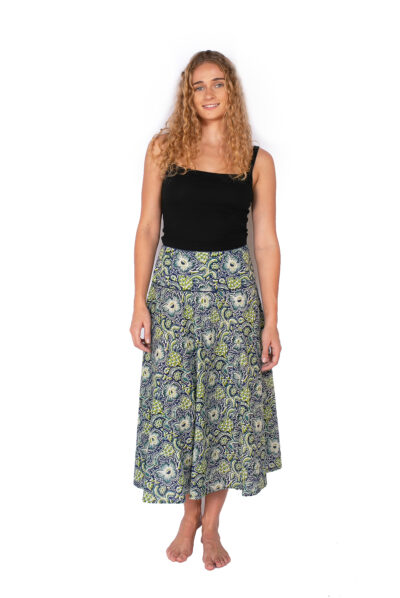 Shalu Skirt - LEAFY BLUE