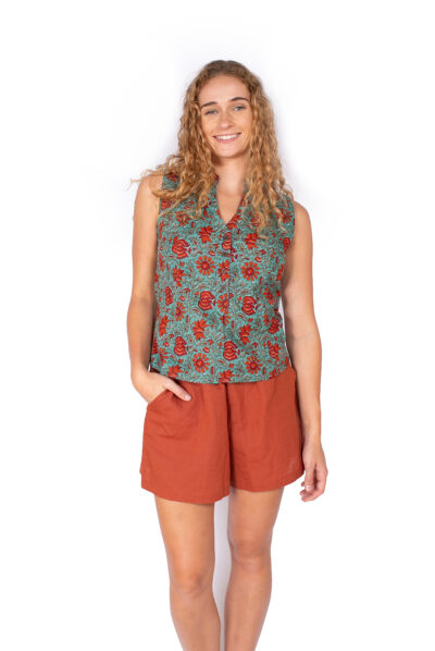 Zoe Top - FIRE FLOWERS