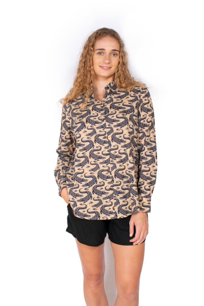 Bliss Shirt - BEIGE CROCODILES
