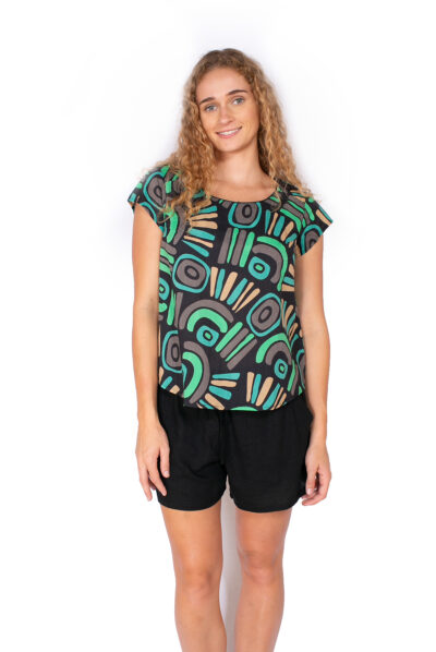 Chloe Top - ABSTRACT BLACK
