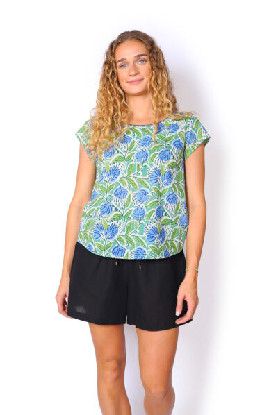 Chloe Top - POM POM BLUE
