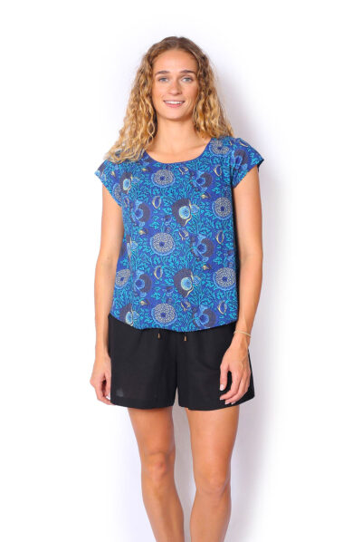 Chloe Top - SECRET GARDEN BLUE