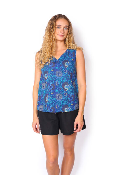 Camille Top - SECRET GARDEN BLUE