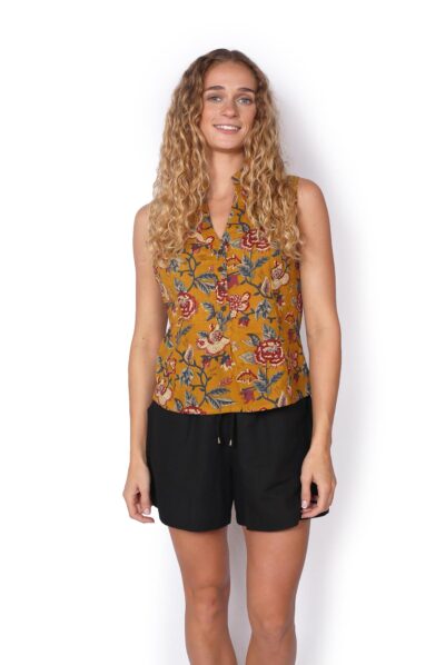 Zoe Top - MUSTARD FLORALS