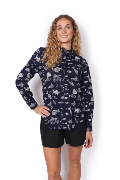 Bliss Shirt - NAVY FISH