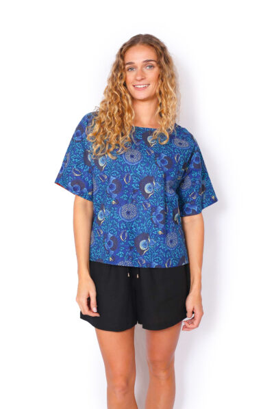 Jaydee Reversible Top - SECRET GARDEN BLUE / SECRET GARDEN PINK