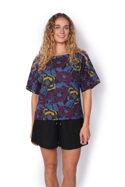 Jaydee Reversible Top - PURPLE HAZE / MUSTARD FLORALS