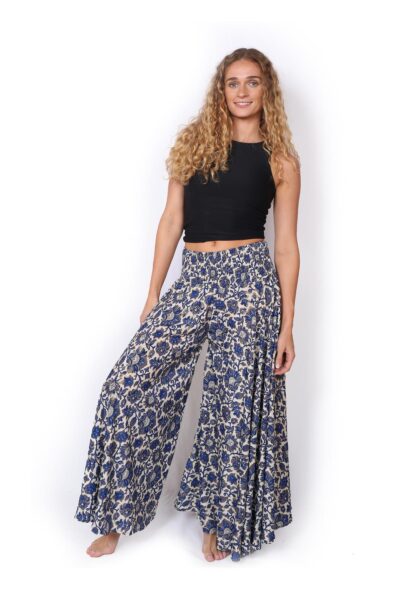 Meera Pants - BLUE FLOWER GOLD