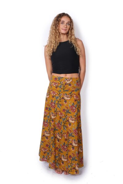 Laury Skirt - MUSTARD FLORALS