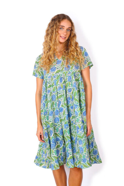 Suchi Frock Dress - POM POM BLUE