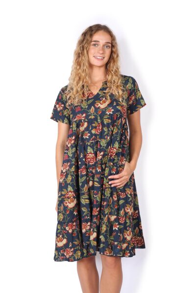 Suchi Frock Dress - NAVY FLORALS