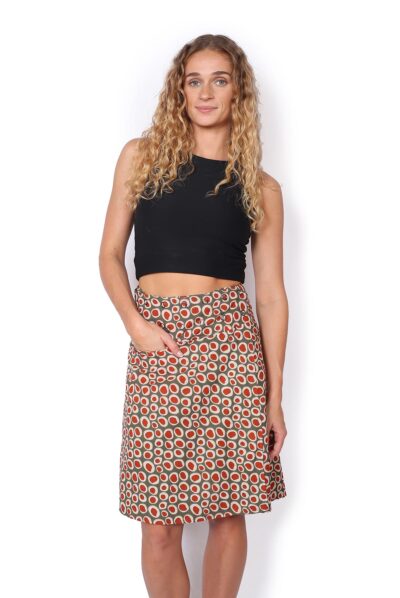 Chameleon Reversible Skirt - THAR DESERT / SPIRAL GREEN