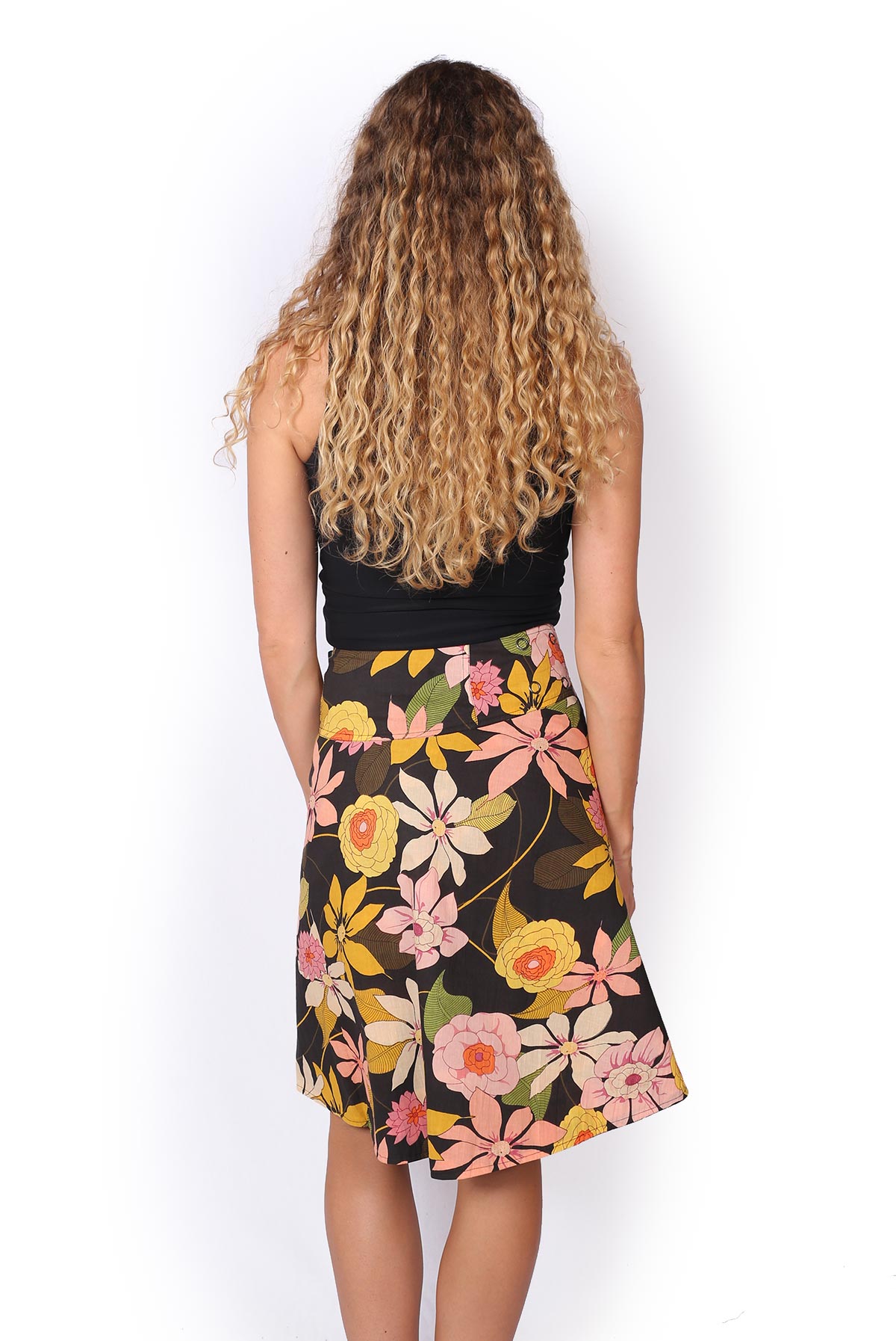 Chameleon Reversible Skirt - EXOTIC VIBES / CHERRY BLOSSUM CRANES - Image 2