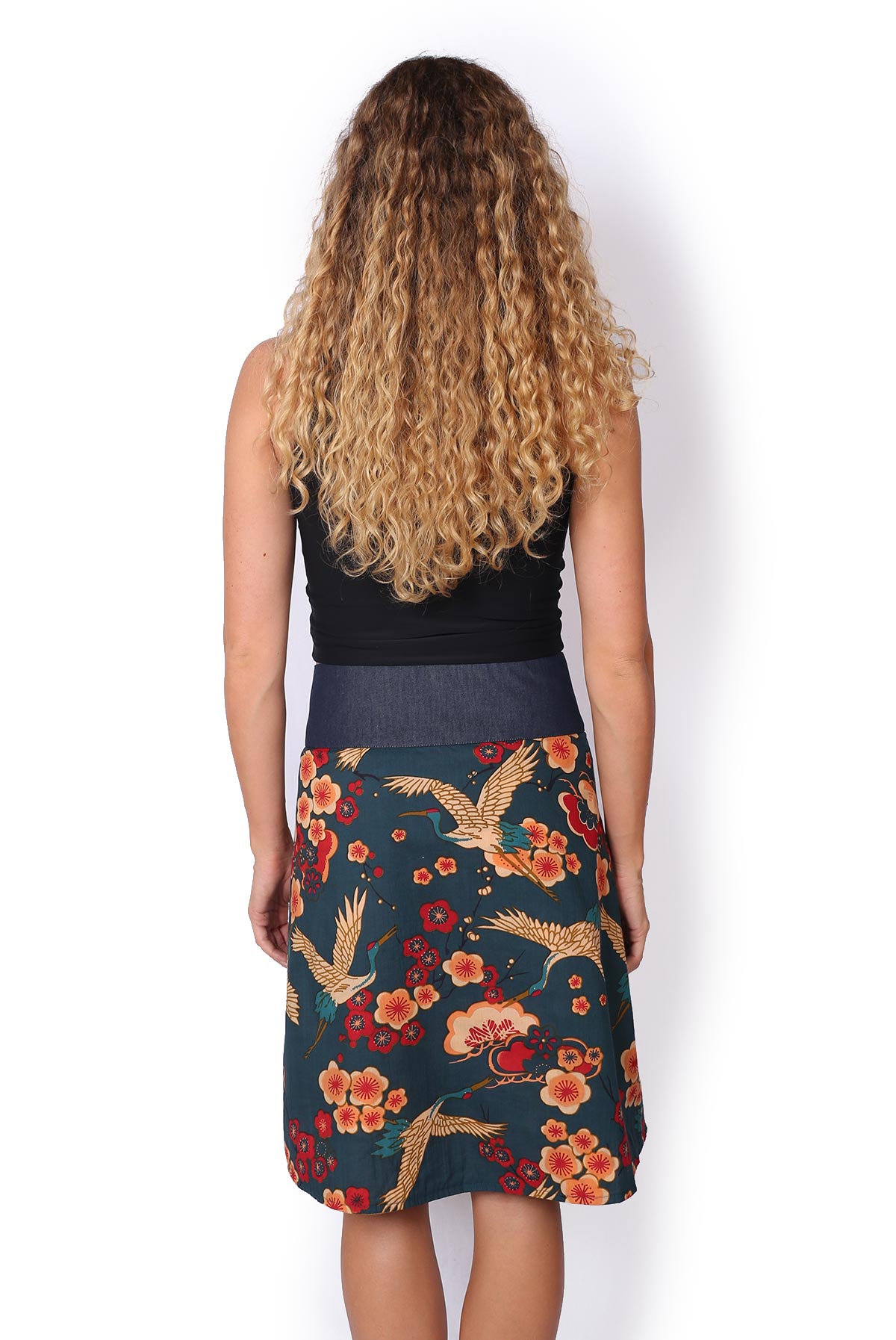 New Energy Reversible Skirt Long - CHERRY BLOSSUM CRANES / EXOTIC VIBES - Image 2