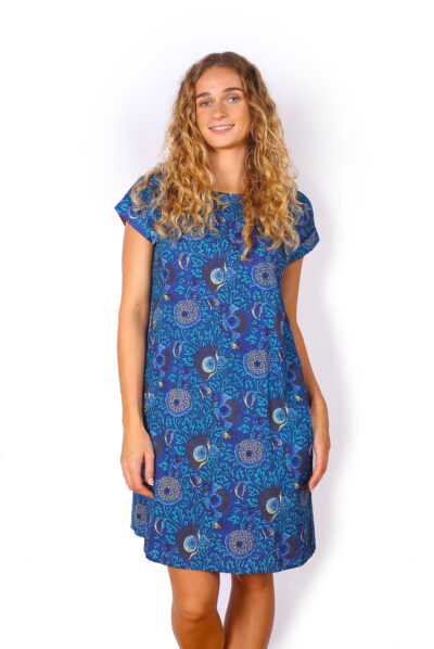 Om Reversible Dress - SECRET GARDEN BLUE / SECRET GARDEN PINK