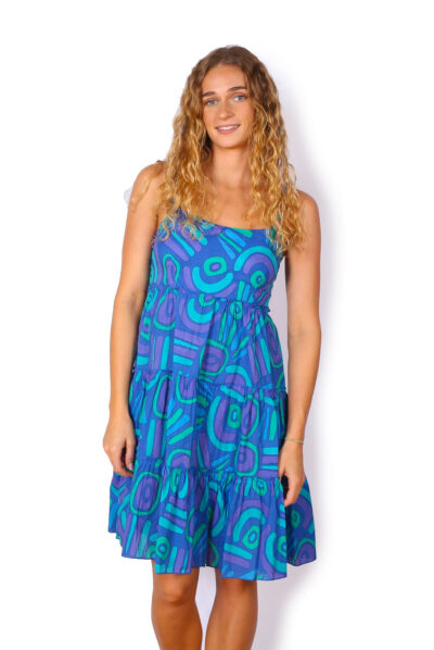 Sandra Dress - ABSTRACT BLUE